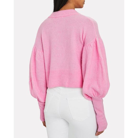 Baum Und Pferdgarten Sz Large Pink Coline Puff Sleeve Crewneck Pullover Sweater - Picture 2 of 6